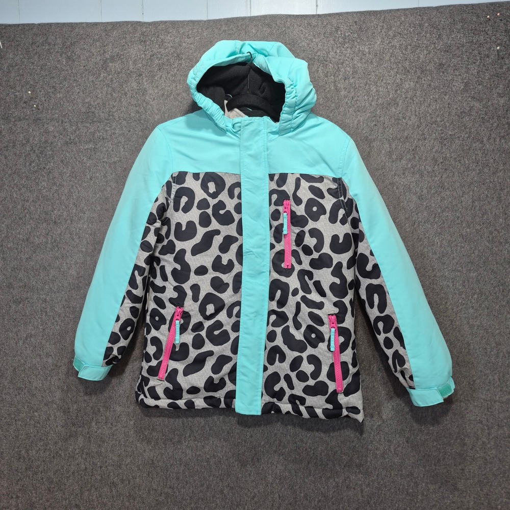 Roebuck & Co. 3 In 1 Puffer Jacket Girls XL 14/16 Winter Ski Leopard Print